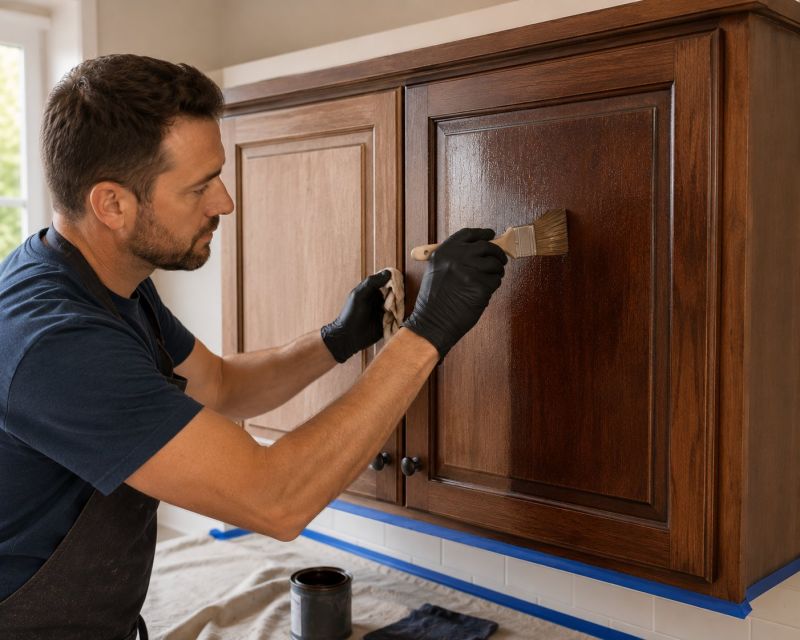 Oak Cabinet Refinishing in Bloomington, IN