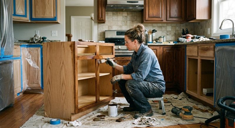 Wood Cabinet Staining in Muncie, IN